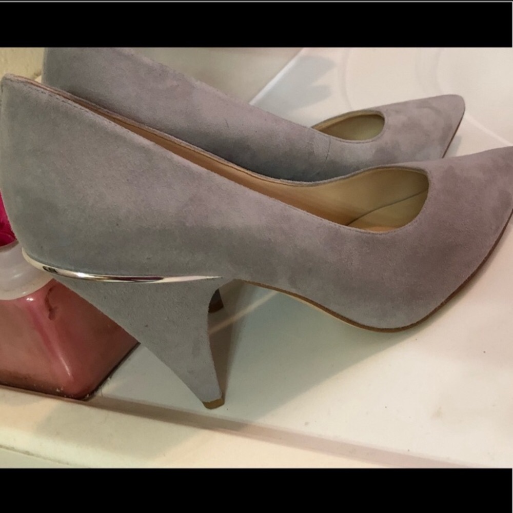 Sold - Nine West grey suede heels